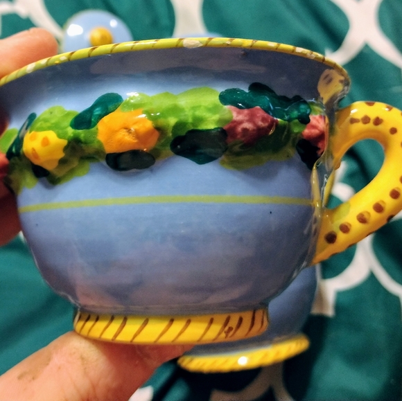 Vintage Bitossi Italy Terracotta Della Robbia Ewer & Cup - Picture 2 of 6